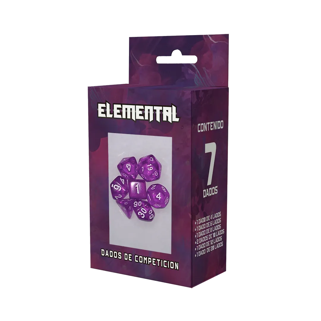 Set de dados Elemental color Morado