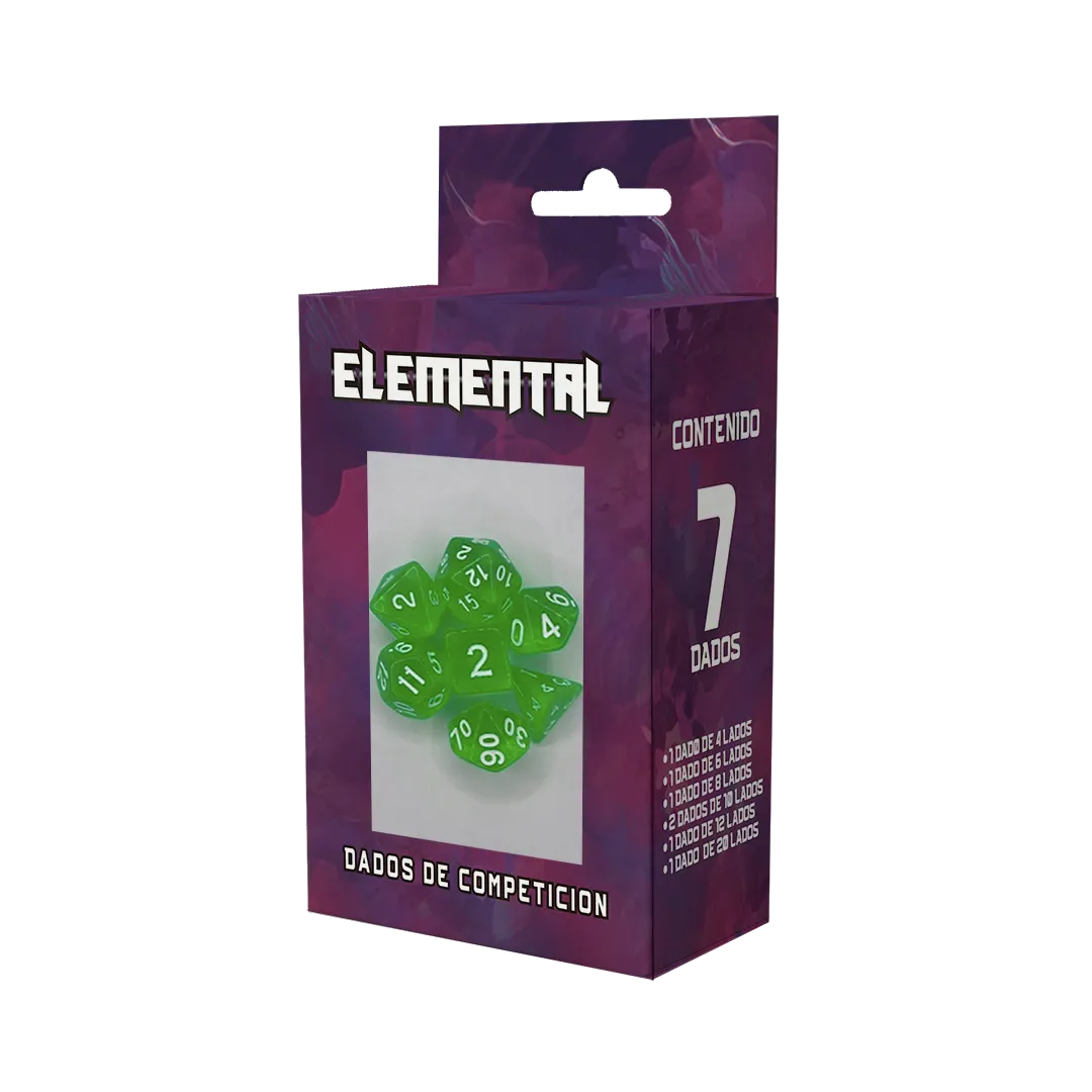 Set de dados Elemental color Verde
