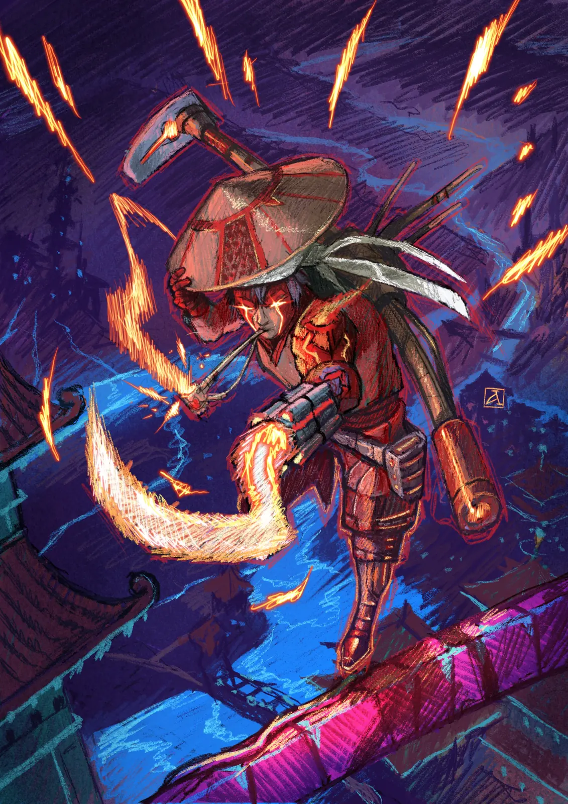 Ilustración NeoChina del Campesino Rojo